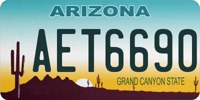 AZ license plate AET6690