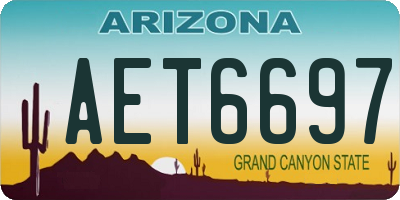 AZ license plate AET6697