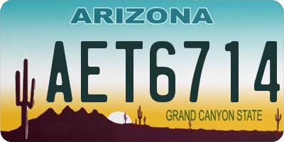 AZ license plate AET6714