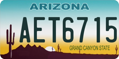AZ license plate AET6715
