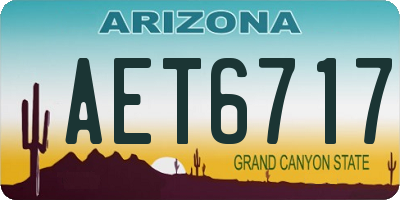 AZ license plate AET6717