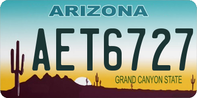 AZ license plate AET6727