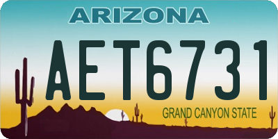 AZ license plate AET6731