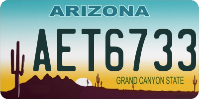 AZ license plate AET6733