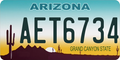 AZ license plate AET6734