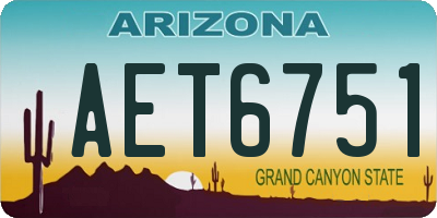 AZ license plate AET6751