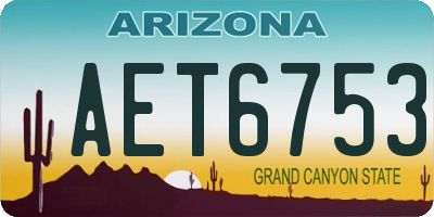 AZ license plate AET6753