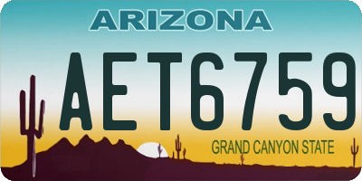 AZ license plate AET6759