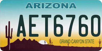 AZ license plate AET6760