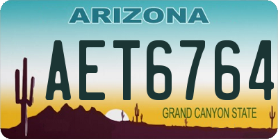 AZ license plate AET6764
