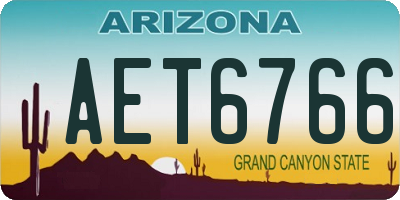 AZ license plate AET6766