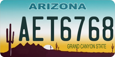 AZ license plate AET6768