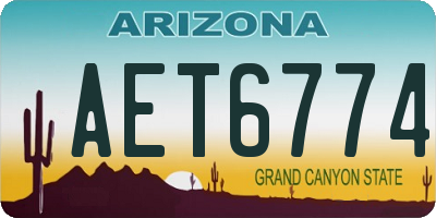 AZ license plate AET6774