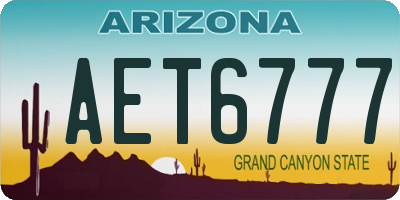 AZ license plate AET6777