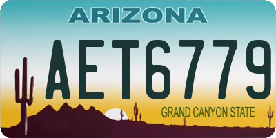 AZ license plate AET6779