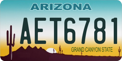 AZ license plate AET6781