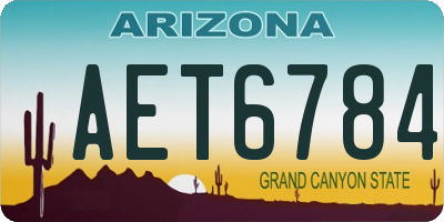AZ license plate AET6784
