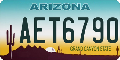 AZ license plate AET6790