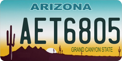 AZ license plate AET6805