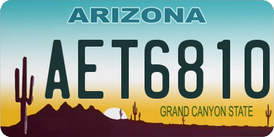 AZ license plate AET6810