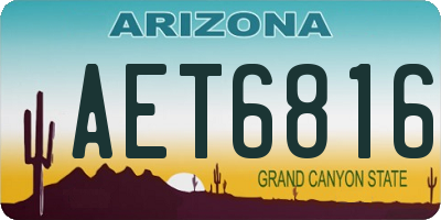 AZ license plate AET6816
