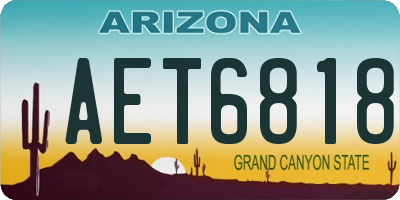 AZ license plate AET6818