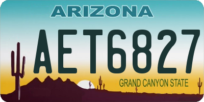 AZ license plate AET6827