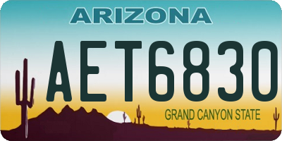 AZ license plate AET6830