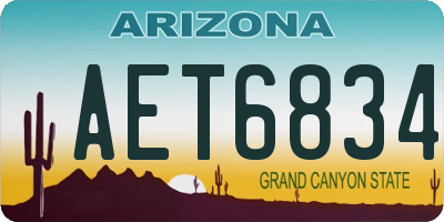 AZ license plate AET6834