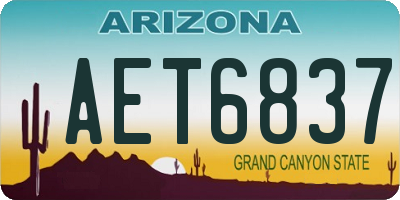 AZ license plate AET6837