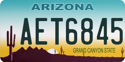 AZ license plate AET6845