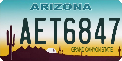 AZ license plate AET6847