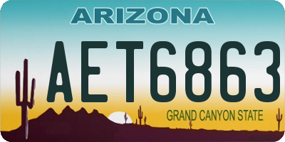 AZ license plate AET6863