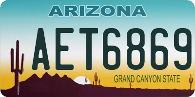 AZ license plate AET6869