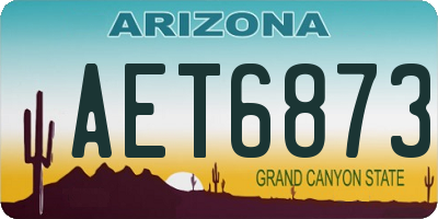 AZ license plate AET6873