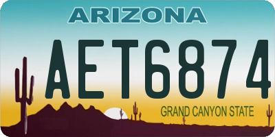 AZ license plate AET6874