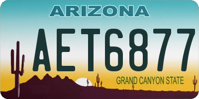 AZ license plate AET6877
