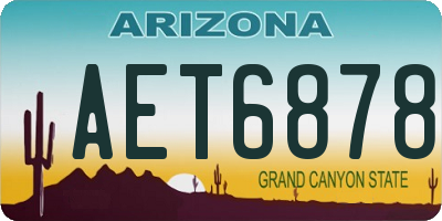 AZ license plate AET6878
