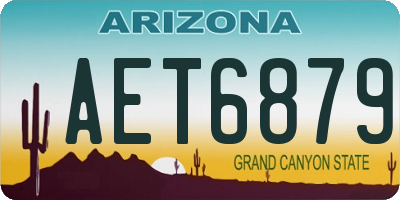 AZ license plate AET6879