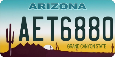 AZ license plate AET6880