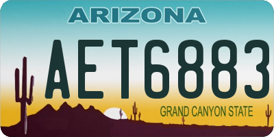 AZ license plate AET6883