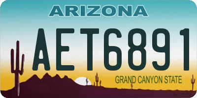 AZ license plate AET6891