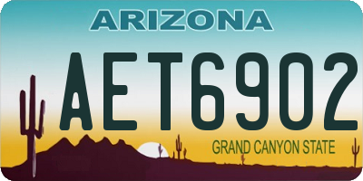 AZ license plate AET6902