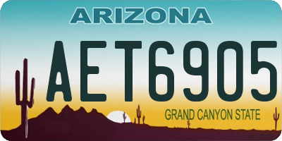 AZ license plate AET6905