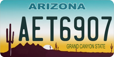 AZ license plate AET6907