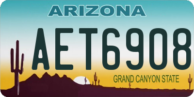 AZ license plate AET6908