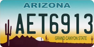 AZ license plate AET6913