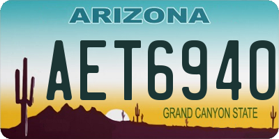AZ license plate AET6940