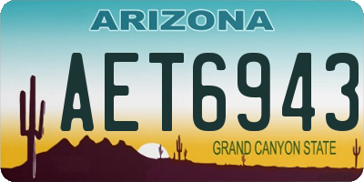 AZ license plate AET6943