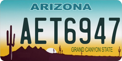 AZ license plate AET6947